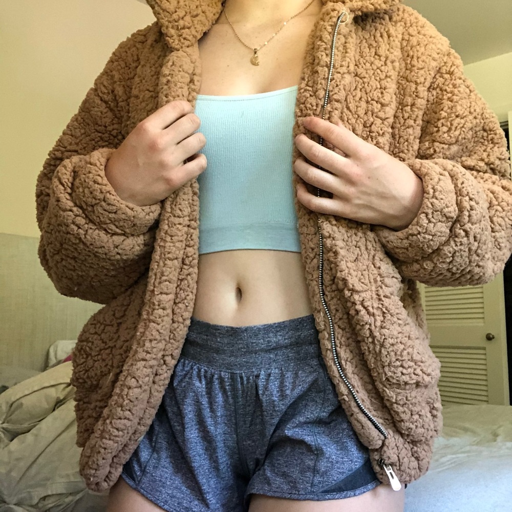 cute bear fluffy jacket